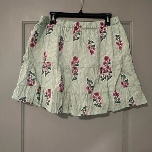J. Crew Cotton Ink Block Print Mini Skirt